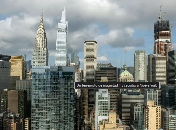 Un terremoto de magnitud 4,8 sacudió a Nueva York