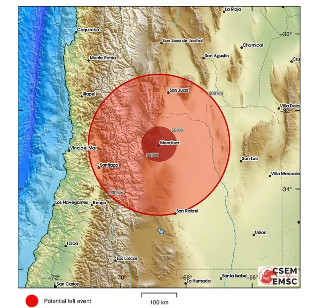 Temblor en Mendoza: el sismo fue de 3,8 grados de intensidad